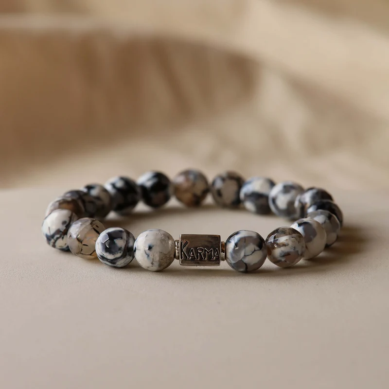 Karma herren Armband WeiÃŸ/Silber/Schwarz 96081