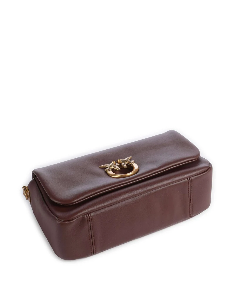 Pinko Click Soft Horizontal Mini Umhängetasche castano intenso/antique gold