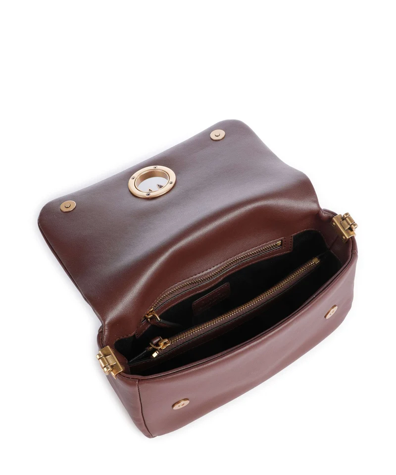 Pinko Click Soft Horizontal Mini Umhängetasche castano intenso/antique gold
