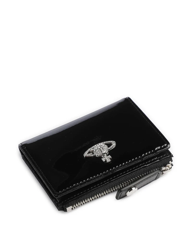 Vivienne Westwood Patent Kreditkartenetui black/diamante orb