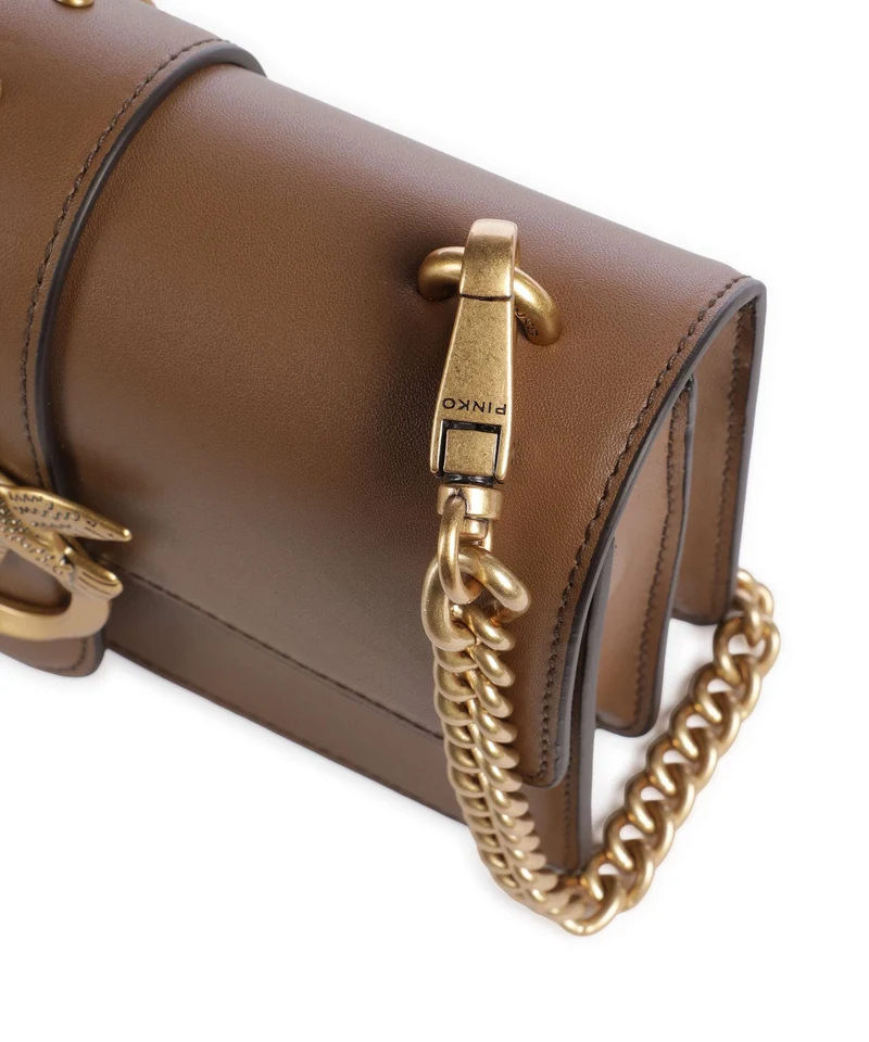 Pinko Love One Mini Umhängetasche marrone cognac/antique gold