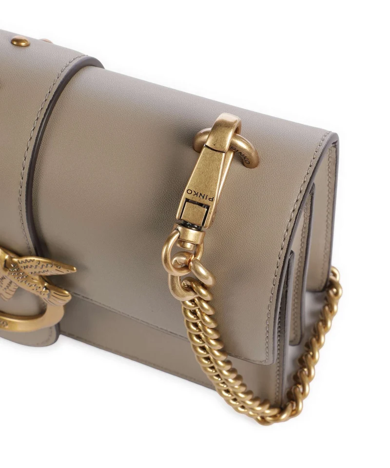 Pinko Love One Mini Umhängetasche grigio talpa/antique gold