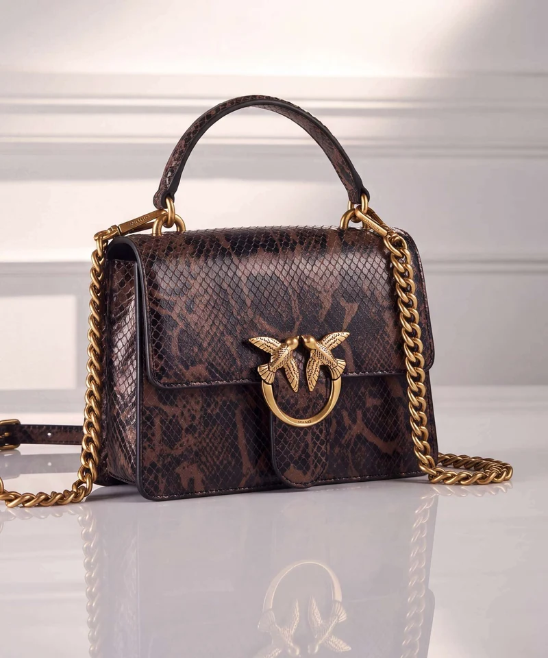 Pinko Love One Mini Umhängetasche roccia/marrone/antique gold