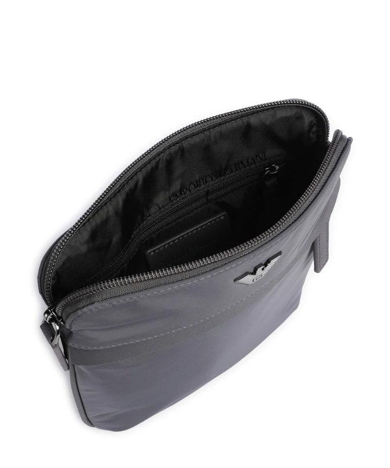 Emporio Armani Nylon Recycled Umhängetasche blackened pearl