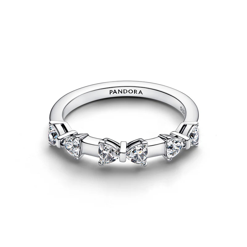 Pandora Timeless 925 Sterling Silver Bow Station Ring 194233C01-56