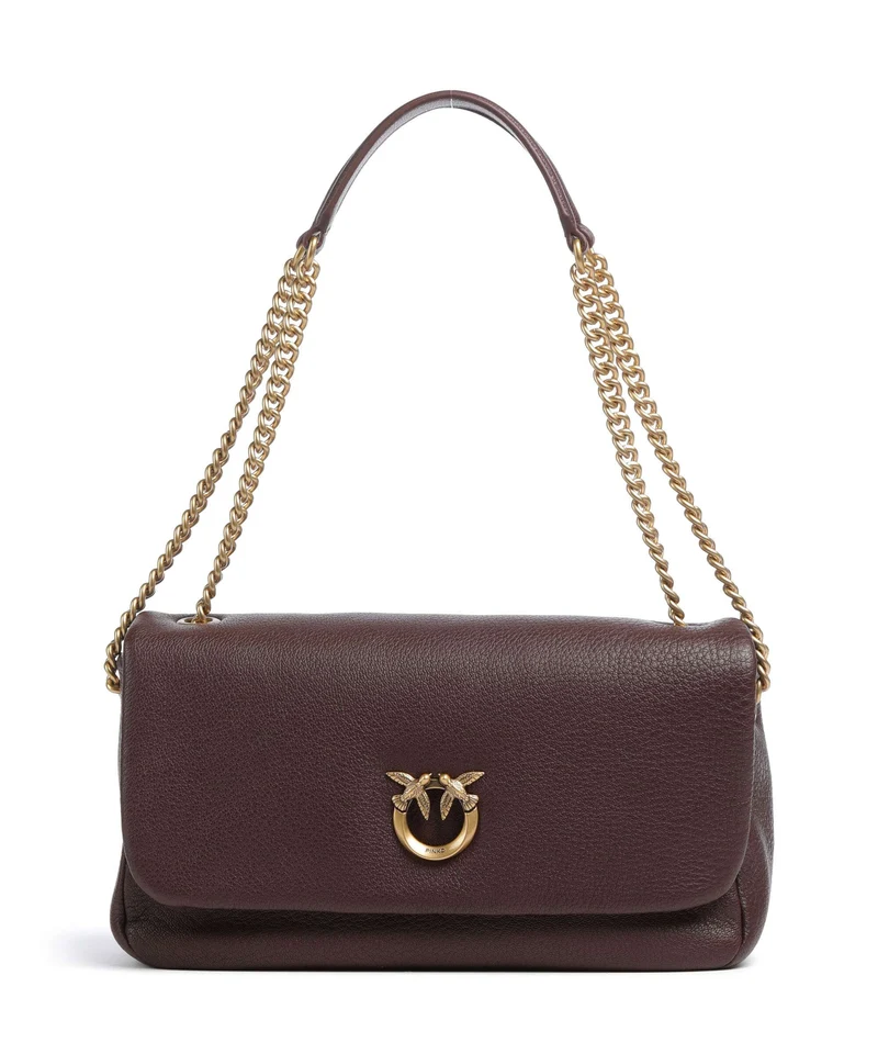 Pinko Click Soft Horizontal Chain Schultertasche castano intenso/antique gold