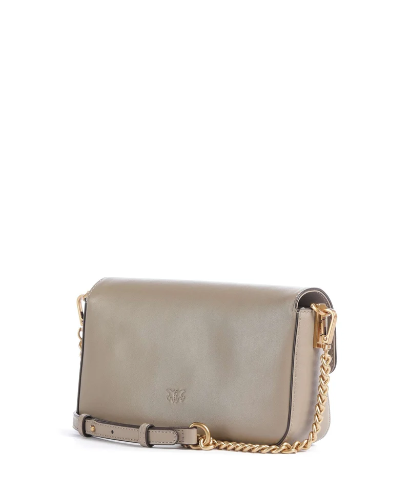Pinko Love One Mini Slouchy Umhängetasche grigio talpa/antique gold