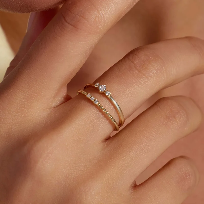 Beloro Jewels Monte Napoleone Delphine 9 Karat Gold Ring mit Zirkonia-Steinen BO330055-56