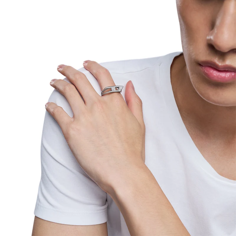 Diesel D Logo Silver Stainless Steel Ring DX16290407