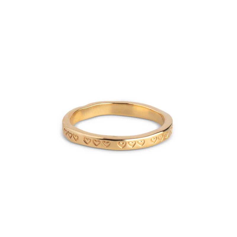 ENAMEL Copenhagen Gold Plated Heart Ring R95G-52