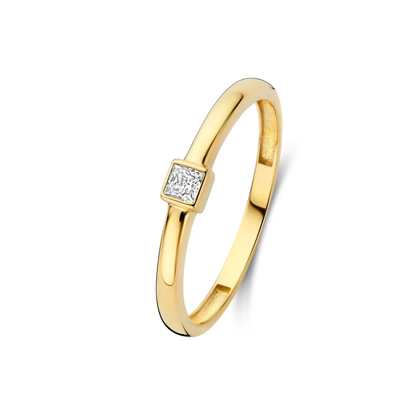 Isabel Bernard Rivoli Jodi 14 Karat Gold Stapelring mit Zirkonia-Stein IB330111-50