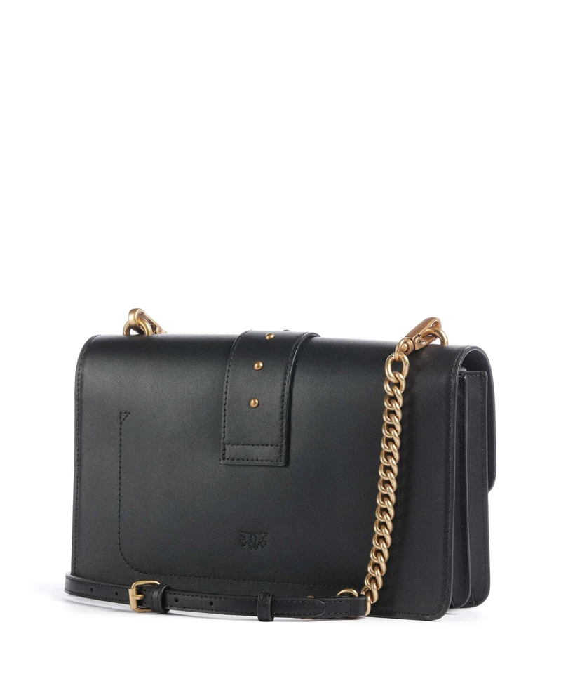 Pinko Love One Classic New Buckle Umhängetasche nero/antique gold