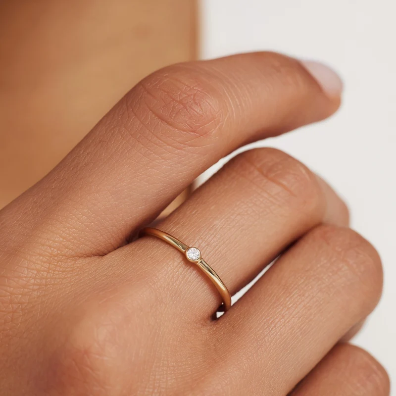 Isabel Bernard De La Paix Inaya 14 Karat | Gold Ring | Diamant 0.01 Karat | IBD330027-60