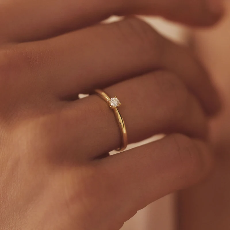 Isabel Bernard De la Paix Christine 14 Karat | Gold Ring | Diamant 0.10 Karat | IBD330003-56