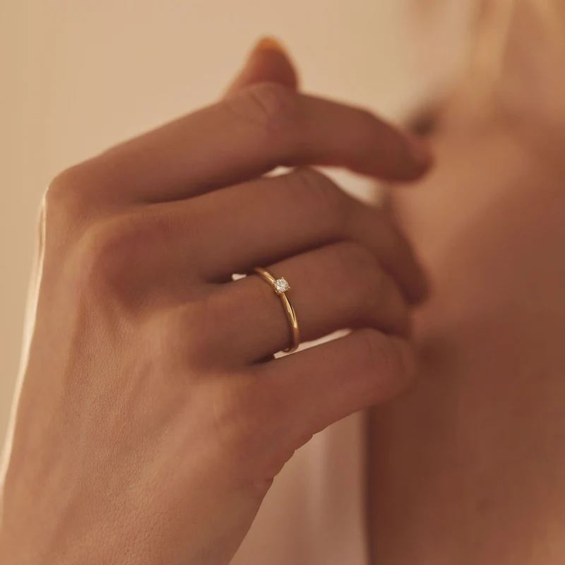Isabel Bernard De la Paix Christine 14 Karat | Gold Ring | Diamant 0.10 Karat | IBD330003-56