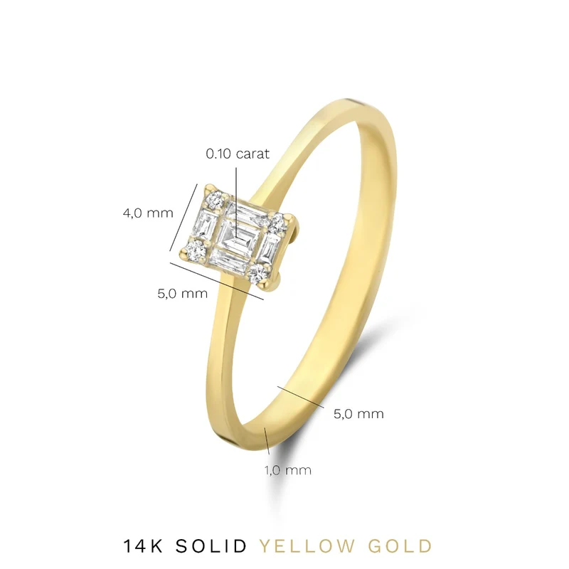 Isabel Bernard De la Paix Maxime 14 Karat Goldring mit Diamant 0.13 ct IBD330022-60