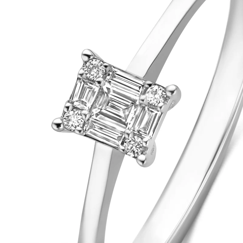 Isabel Bernard De la Paix Maxime 14 Karat Weißgoldring mit Diamant 0.13 ct IBD330042-54