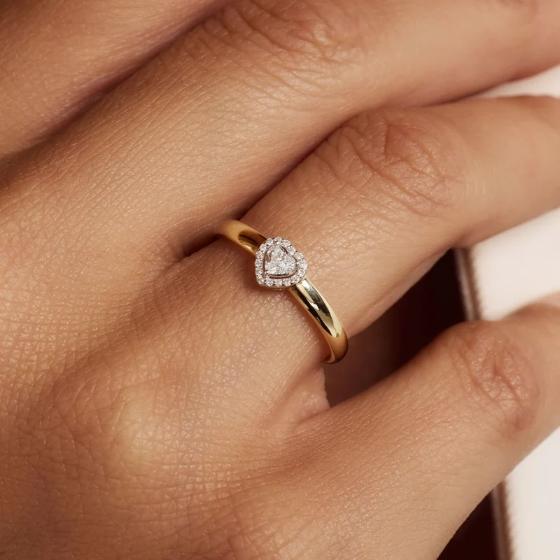 Isabel Bernard De la Paix Amore 14 karat gold ring with diamond 0.14 carat IBD330047-48