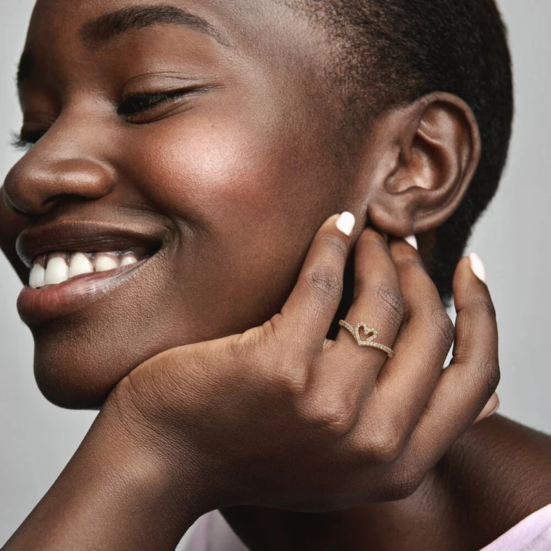 Pandora Timeless Goldfarbene Wishbone Heart 169302C01-54