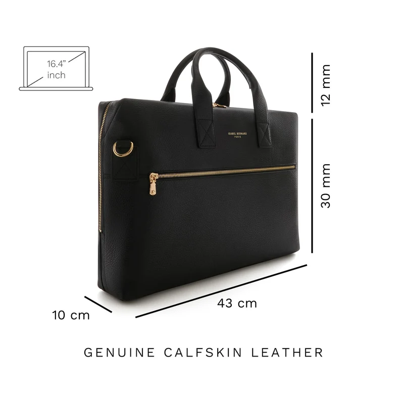 Isabel Bernard Honoré Anique Handtasche aus schwarzem Kalbsleder IB25071