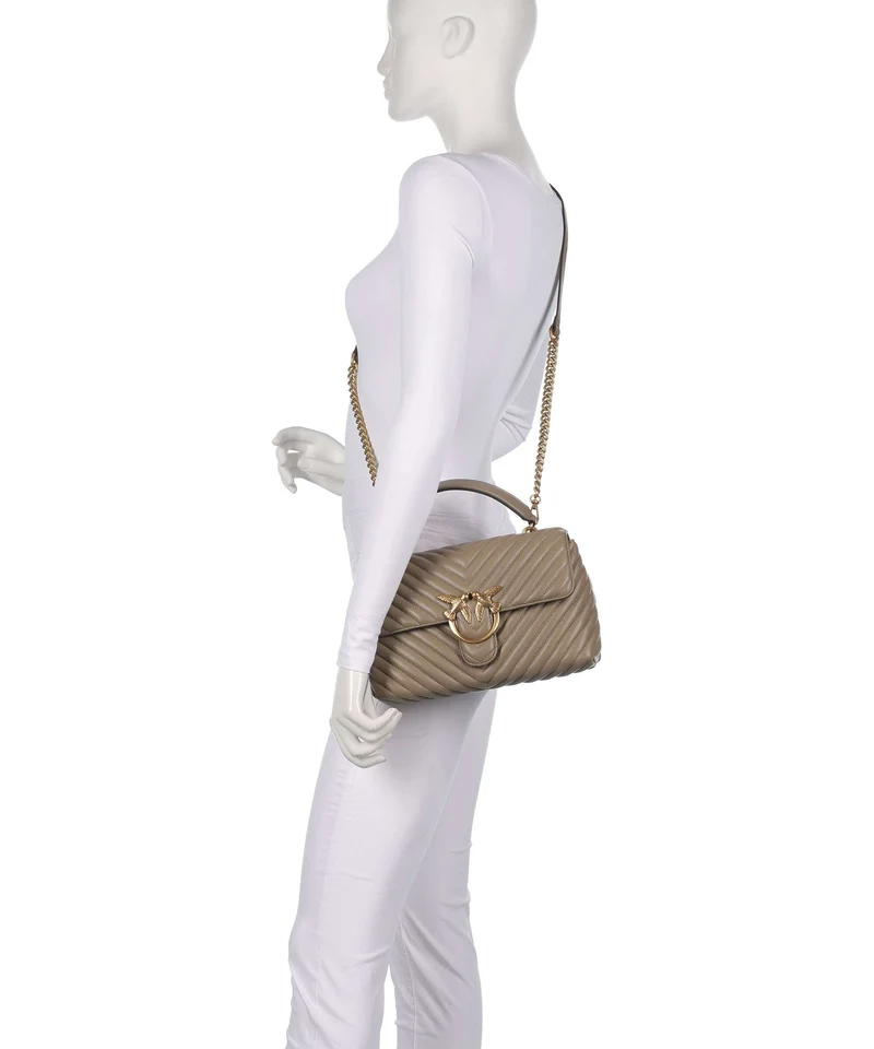 Pinko Love Lady Puff Classic Handtasche grigio talpa/antique gold