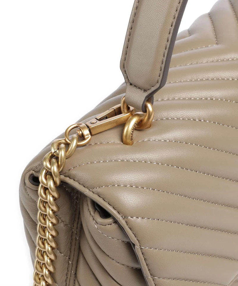 Pinko Love Lady Puff Classic Handtasche grigio talpa/antique gold