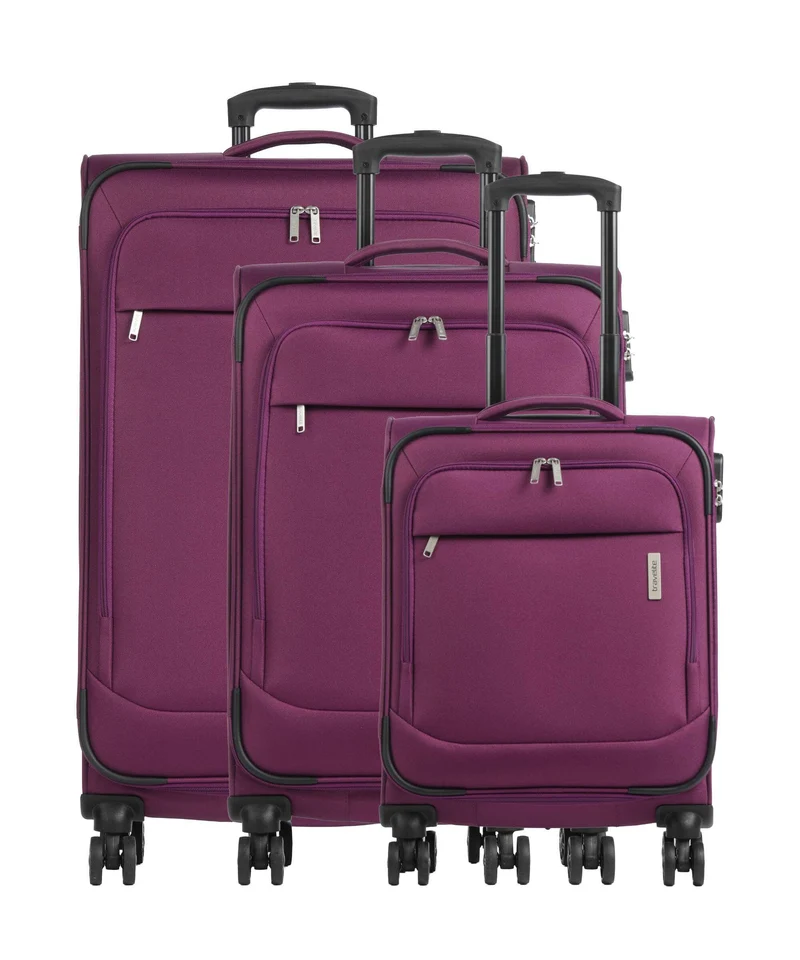 Travelite Priego 4-Rollen Trolley Set berry