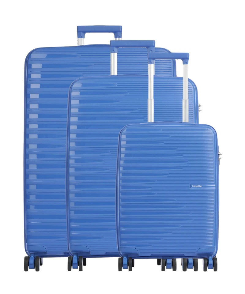 Travelite Pacific 4-Rollen Trolley Set blue