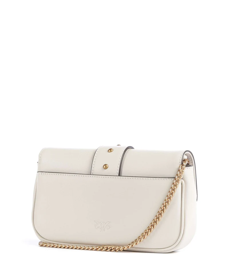 Pinko Love One Pocket New Buckle Umhängetasche bianco seta/antique gold