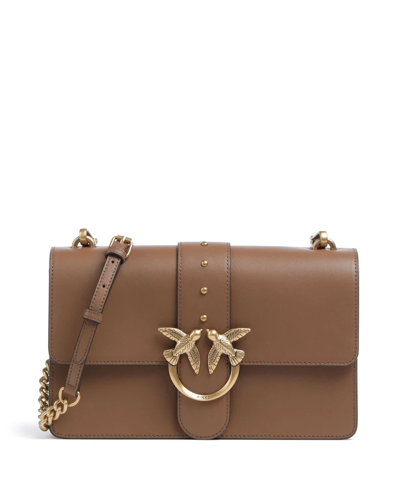 Pinko Love One Classic Umhängetasche marrone cognac/antique gold
