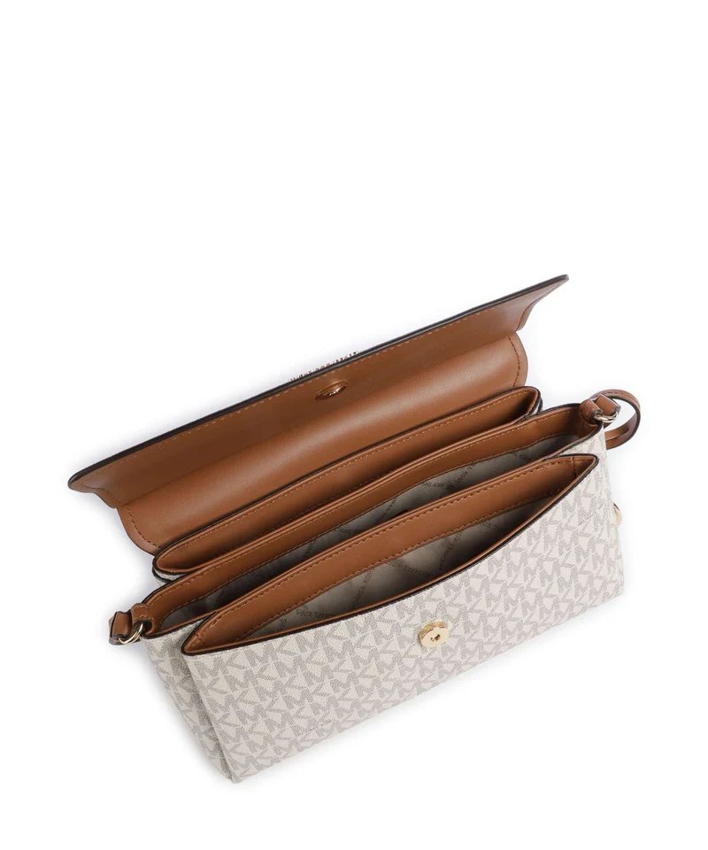 Michael Kors Landry Medium Schultertasche vanilla/acorn