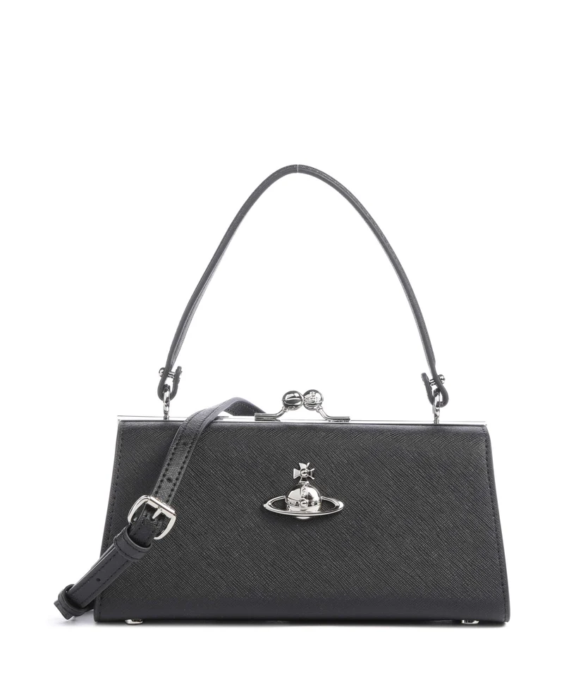 Vivienne Westwood Doll Frame Saffiano XL Handtasche black