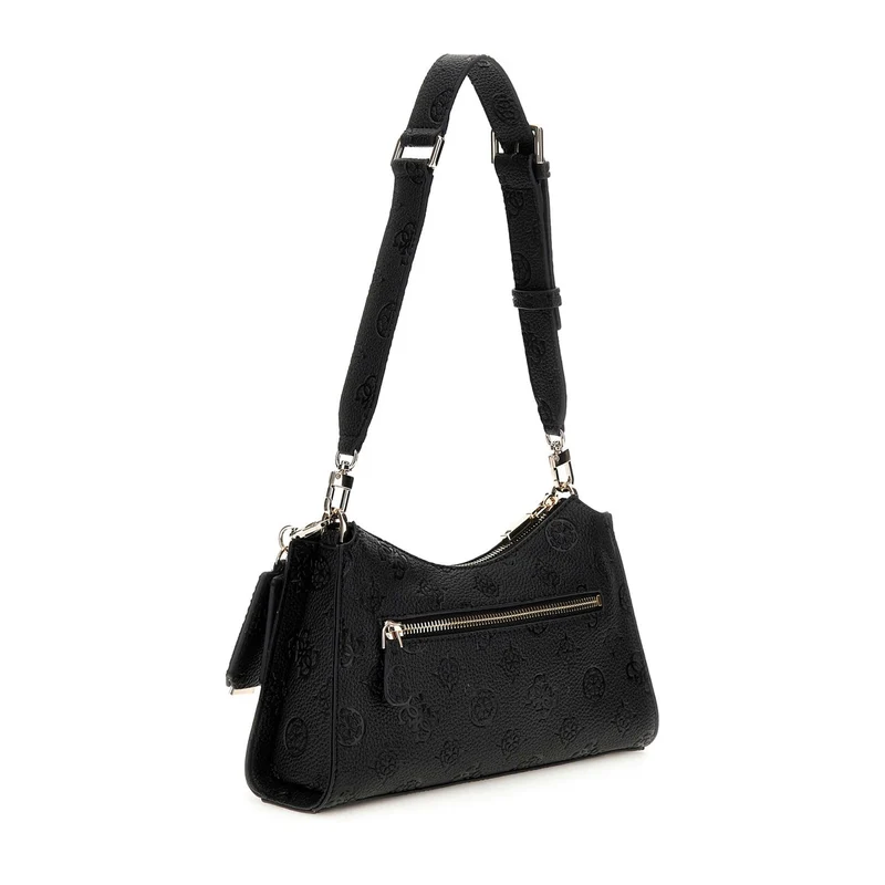 Guess Cresidia Black Logo Top Zip Shoulder Bag HWPD98-88180-BLO