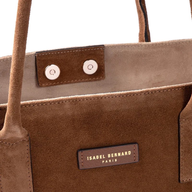 Isabel Bernard Honoré Elin Braune Wildleder Schultertasche IB25111-130