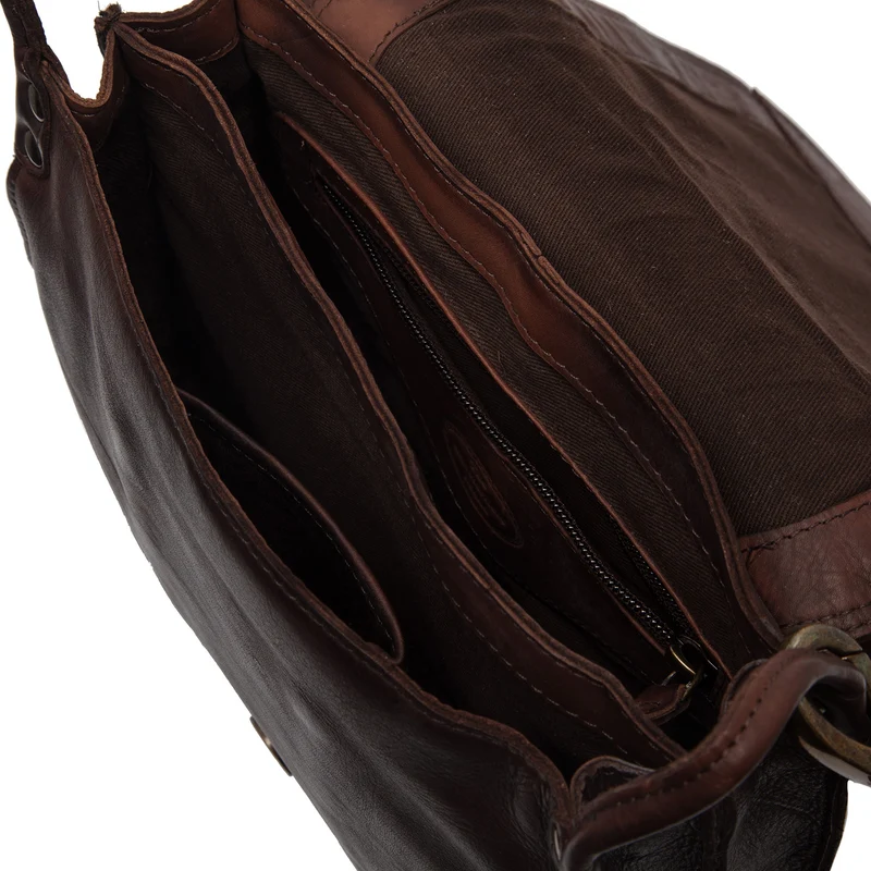The Chesterfield Brand Wax Pull Up Sumatra Brown Shoulder Bag C48.124001