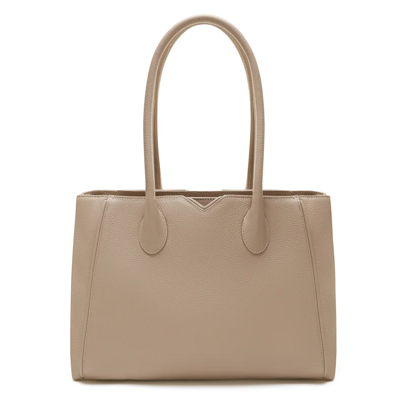 Isabel Bernard Honoré Cloe Taupe Handtasche aus Kalbsleder IB25016