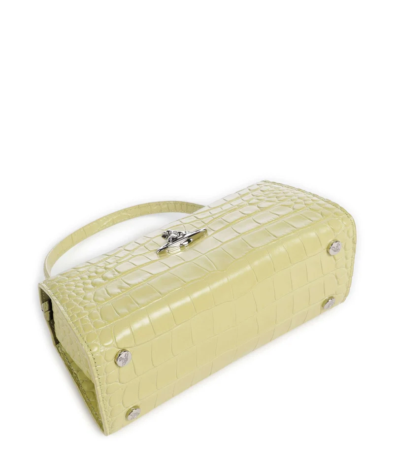 Vivienne Westwood Doll Frame Embossed Croc XL Handtasche lime green