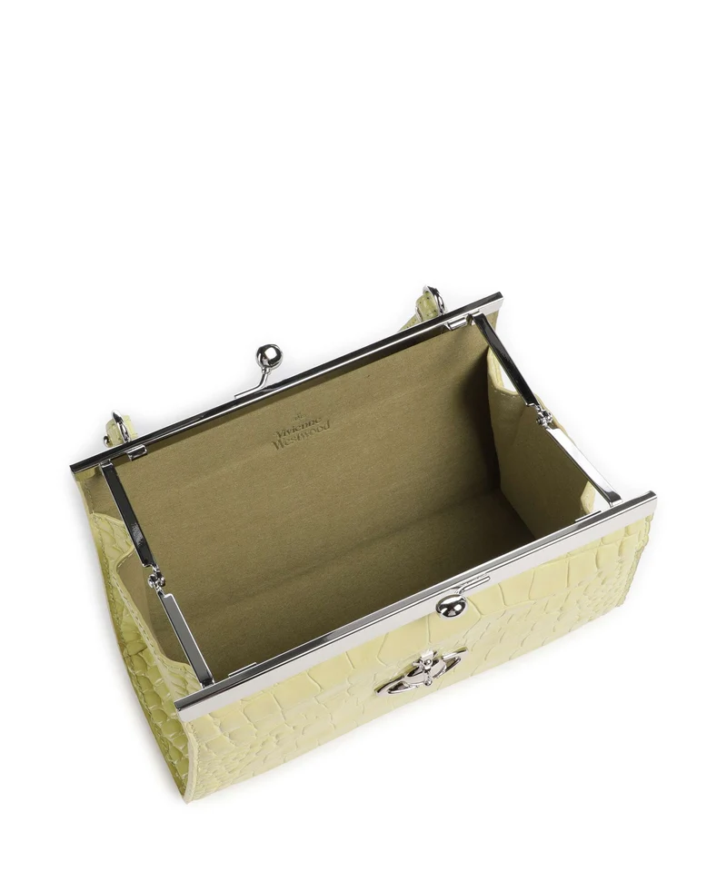 Vivienne Westwood Doll Frame Embossed Croc XL Handtasche lime green
