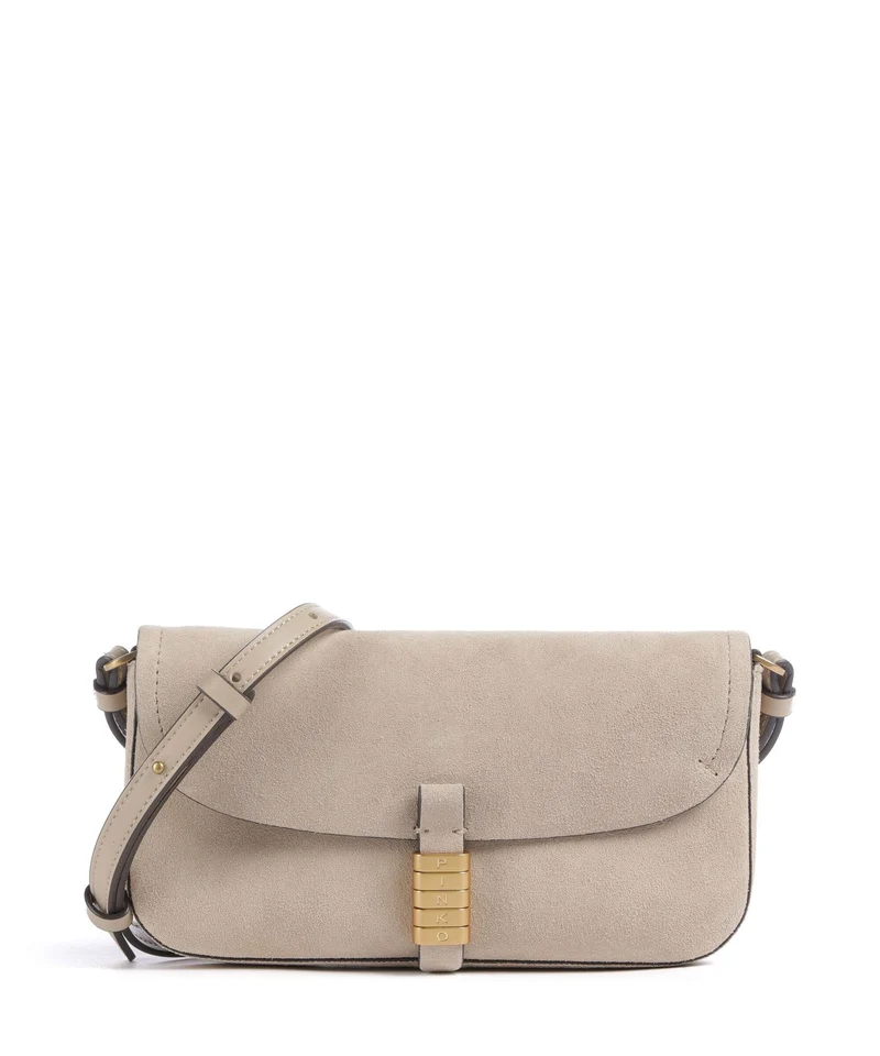 Pinko Saddle Flat Umhängetasche beige/grigio fumo/antique gold