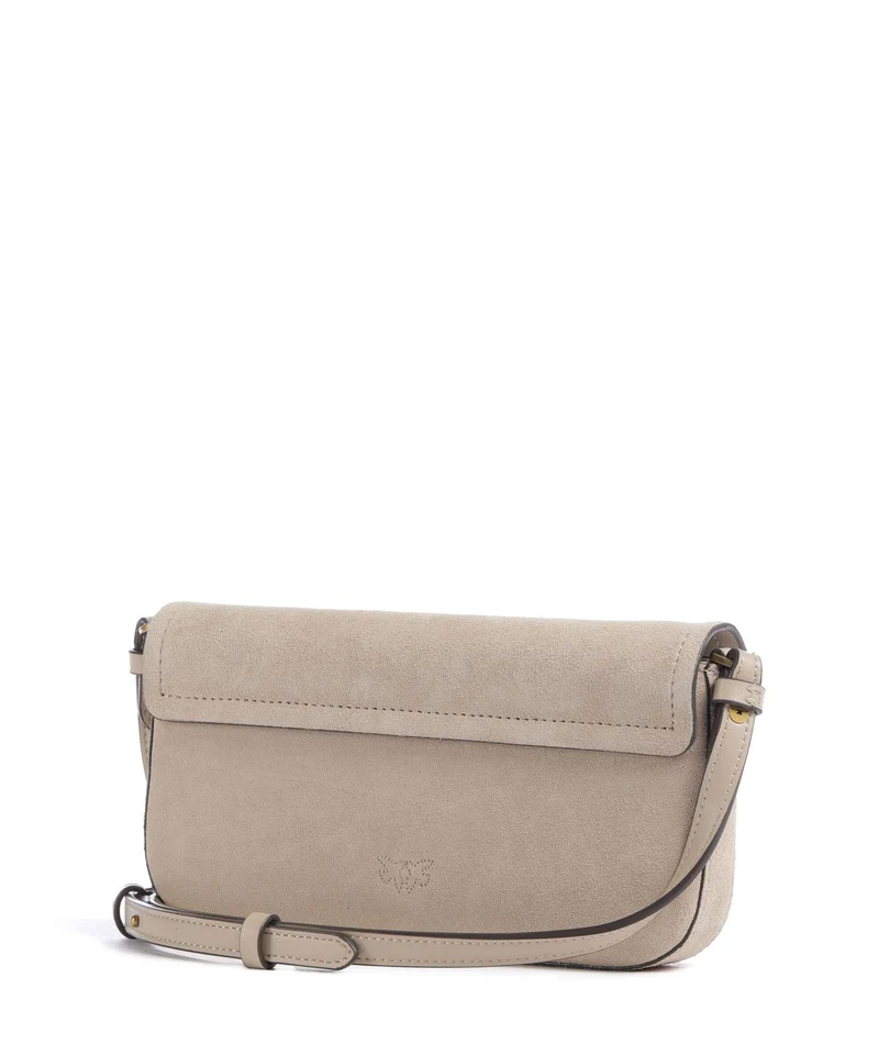 Pinko Saddle Flat Umhängetasche beige/grigio fumo/antique gold