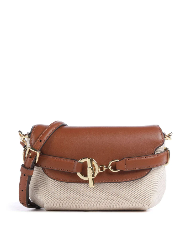 Lauren Ralph Lauren Blaike Small Umhängetasche natural/buff canvas/lauren tan