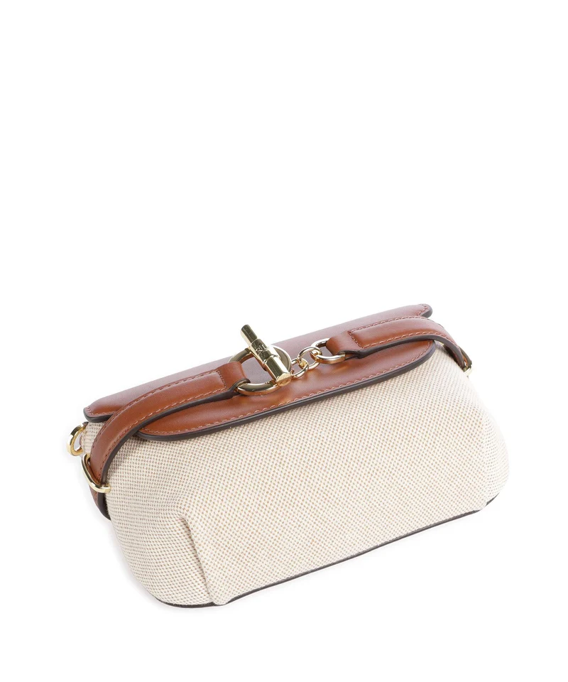 Lauren Ralph Lauren Blaike Small Umhängetasche natural/buff canvas/lauren tan