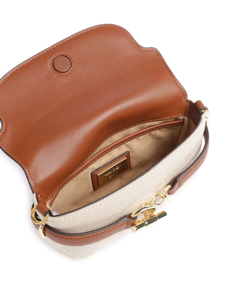 Lauren Ralph Lauren Blaike Small Umhängetasche natural/buff canvas/lauren tan