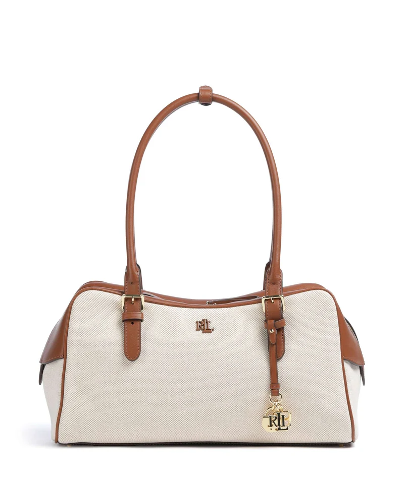 Lauren Ralph Lauren Marcy Schultertasche natural/buff canvas/lauren tan