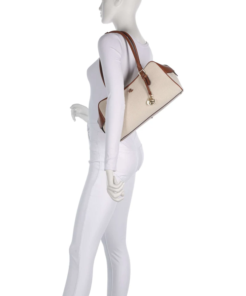 Lauren Ralph Lauren Marcy Schultertasche natural/buff canvas/lauren tan