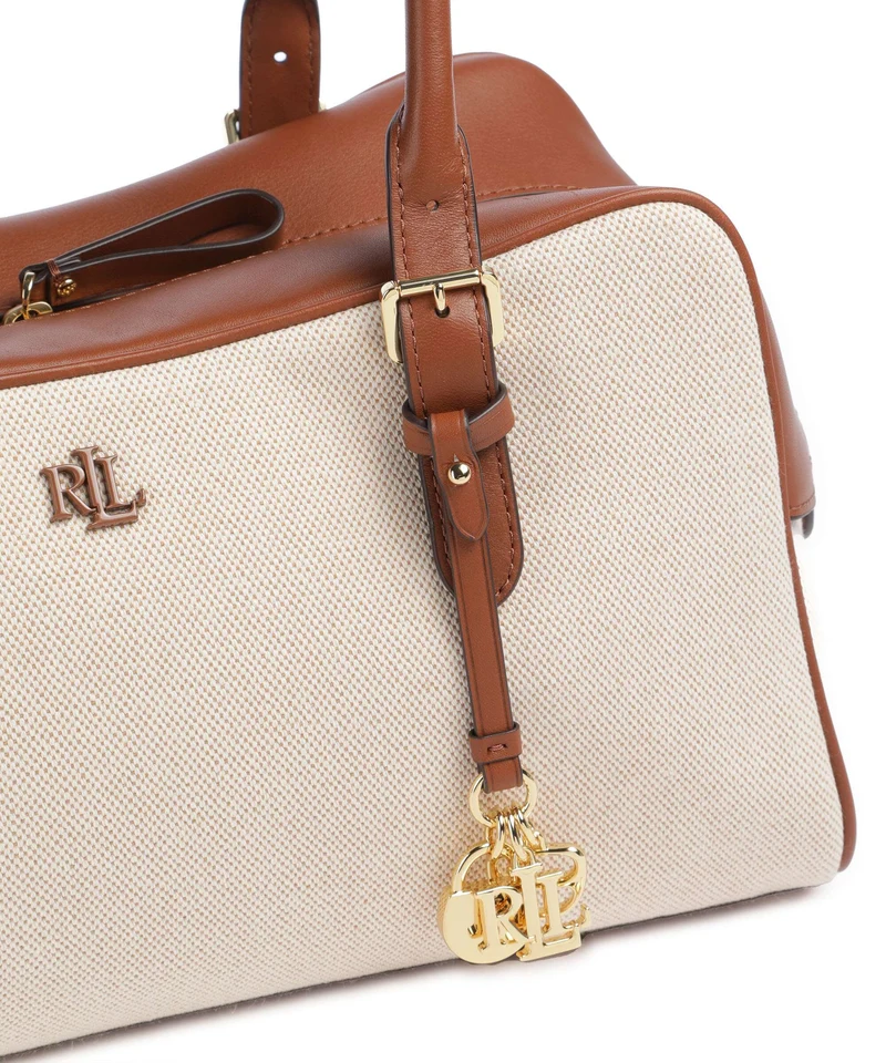 Lauren Ralph Lauren Marcy Schultertasche natural/buff canvas/lauren tan