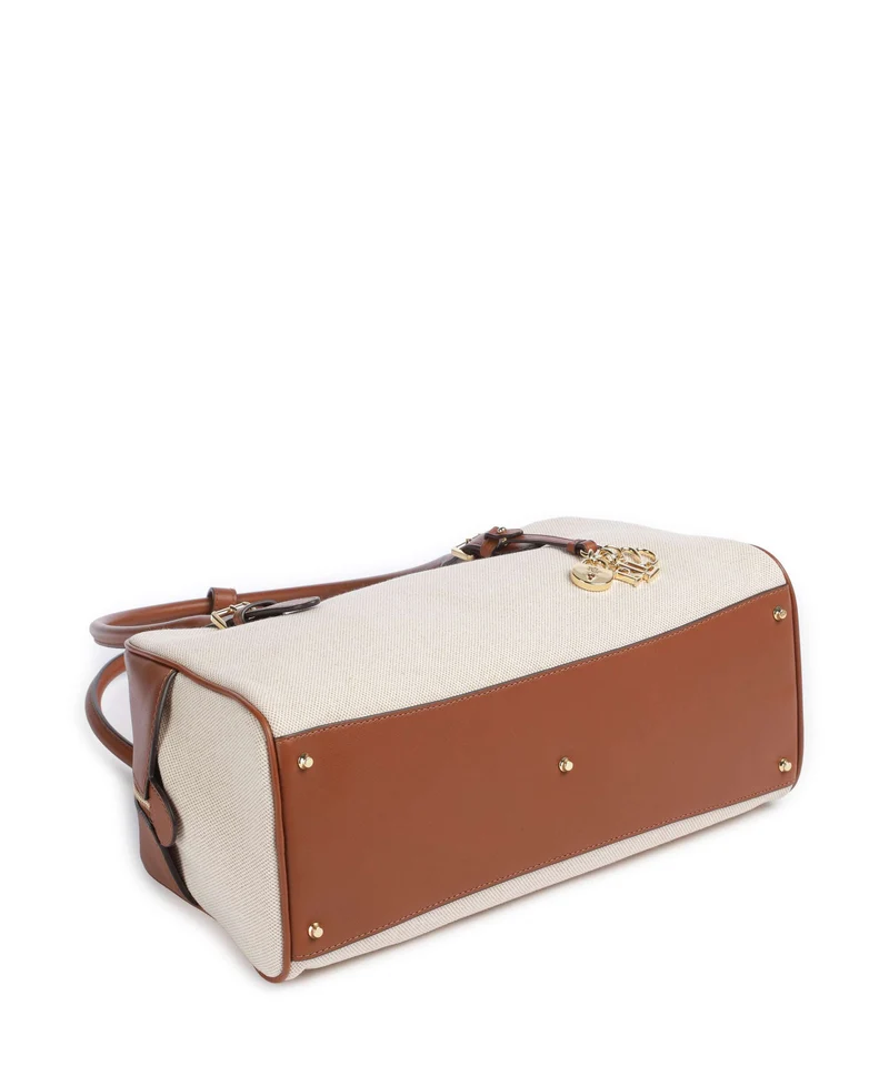 Lauren Ralph Lauren Marcy Schultertasche natural/buff canvas/lauren tan