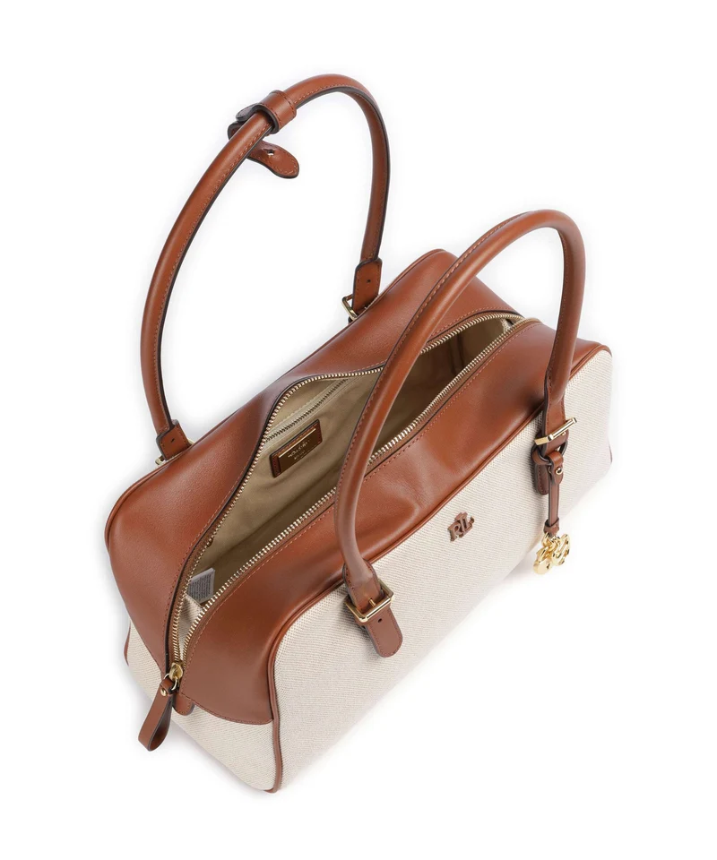 Lauren Ralph Lauren Marcy Schultertasche natural/buff canvas/lauren tan