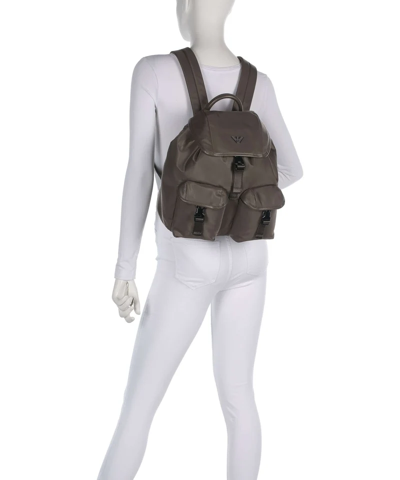 Emporio Armani Recycled Nylon Rucksack major brown