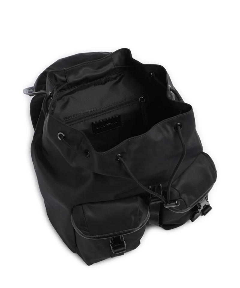 Emporio Armani Recycled Nylon Rucksack black beauty
